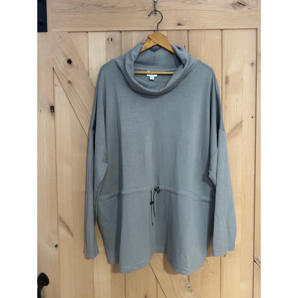 LulaRoe | NWT Teresa Cinched Drawstring Light Gray Cowl Neck Pullover | Size 2XL